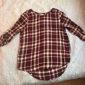 Purple Plaid High-Lo Top
